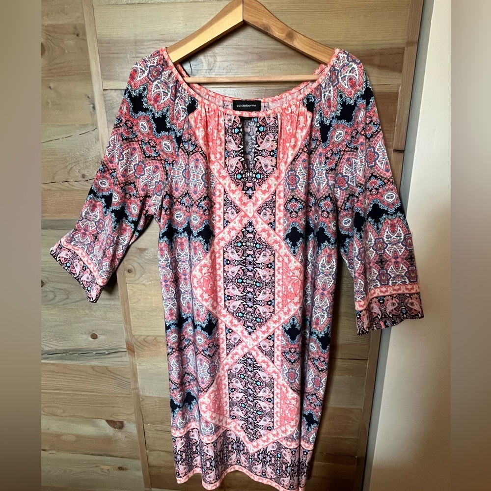 Liz Claiborne - Pink with blue Paisley Print Tunic Dress